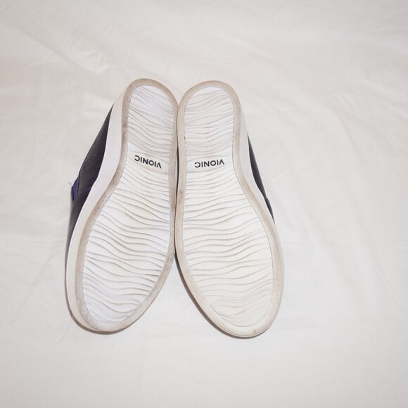 Vionic Dakota Purple Metallic Leather Flatform Slides Mules Sneaker 9 - Picture 12 of 12